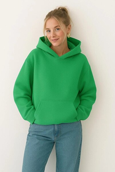 oneagılyazı سترة رياضية بغطاء للرأس للجنسين مصنوعة من القطن الممشط بثلاث خيوط