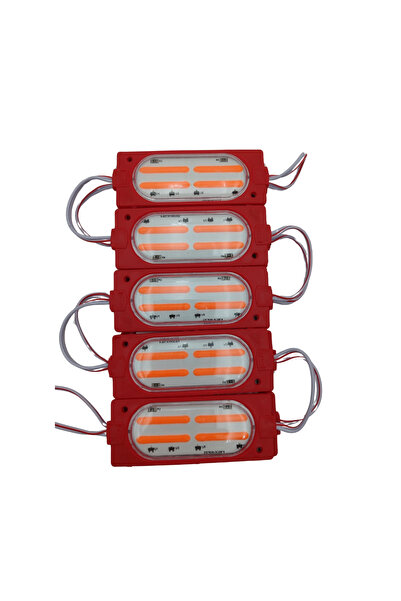 POWERR LED AYDINLATMA 12 Volt Cob Ledli Animasyonlu Kırmızı Çakar Modül 5 Adet