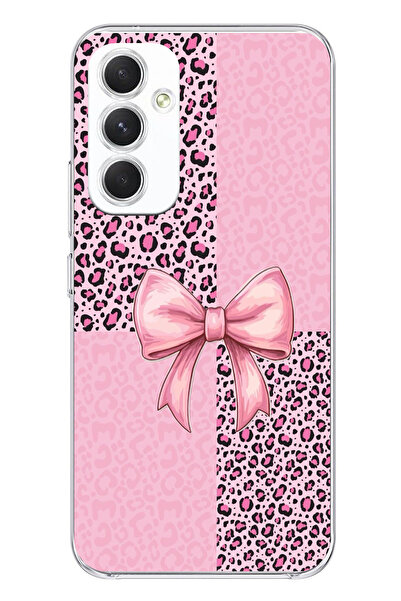 TechTree حافظة سيليكون متوافقة مع هاتف سامسونج جالاكسي A54 بنمط الفهد الوردي ...