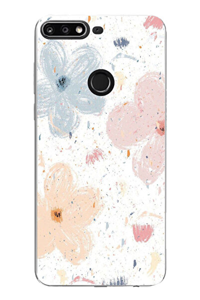 TechTree حافظة سيليكون مطبوع متوافقة مع هاتف هواوي Y7 2018 - هونور 7C بنمط زه...