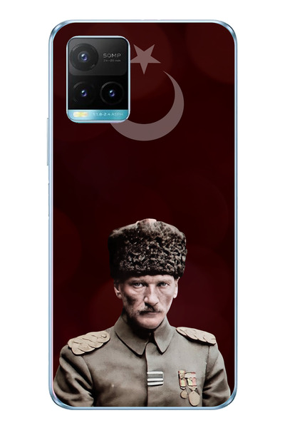 TechTree حافظة سيليكون متوافقة مع Vivo Y21s Moon Star ورئيس الأركان أتاتورك م...