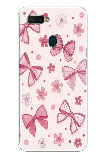 TechTree حافظة سيليكون متوافقة مع هاتف اوبو A5S-AX7-A12، وردية اللون، على شكل...