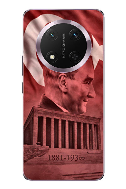 TechTree حافظة سيليكون متوافقة مع Honor Magic 7 Lite تصور صورة أتاتورك وAnımi...