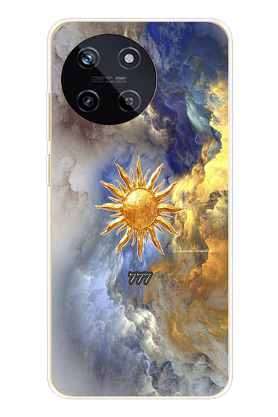 TechTree حافظة سيليكون متوافقة مع هاتف Realme 11 4G 777 بتصميم الشمس والسحاب ...