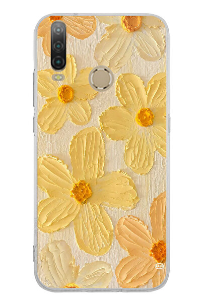 TechTree حافظة سيليكون متوافقة مع جهاز جنرال موبايل GM 10 بلون أصفر ديزي مطبوع