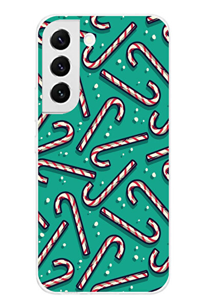 TechTree حافظة سيليكون متوافقة مع هاتف سامسونج جالاكسي S22 لعام مطبوع مع حلوى...