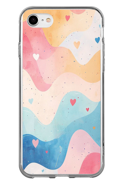 TechTree حافظة سيليكون متوافقة مع هاتف iPhone 7-8-SE 2020 بألوان باستيل متموج...