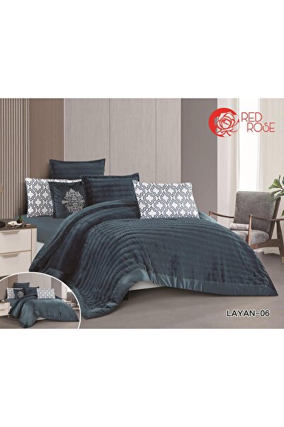 REDRESS Single and a half winter bedspread set with exclusive Tamim design, made of soft velvet, 4 pieces, size 170*220cm