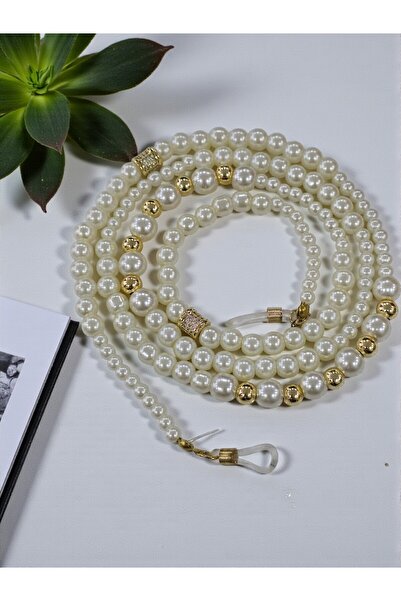 Sibelya Aksesuar حزام نظارات من اللؤلؤ والفولاذ من تصميم سيبيليا (في علبة هدا...