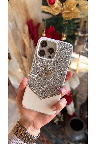 Aksesuar Kasabası غطاء هاتف فاخر متوافق مع آيفون 16 برو مزين بأحجار سواروفسكي اللامعة