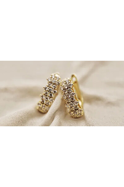 XUPING JEWELRY Cercei placați cu aur și pietre de zirconiu