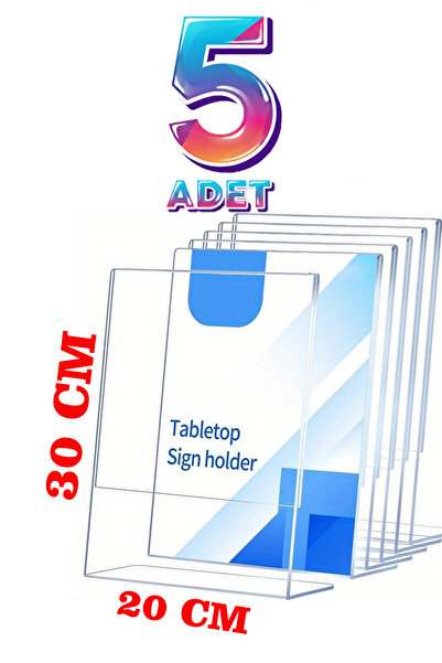 HYL A4 L Tipi Dikey Pleksi Föylük Şeffaf Masaüstü Broşürlük ve Menülük Akrili...