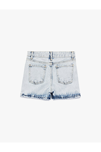 Koton Pamuklu Slim Fit Cepli Denim Şort Etek