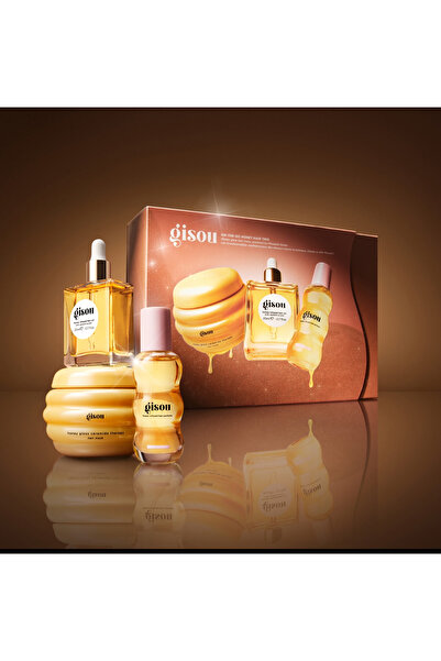 gisou Bal Özlü Saç Bakım Seti-Bal Özlü Saç Maskesi, Saç Yağı ve Saç Parfümü Seti