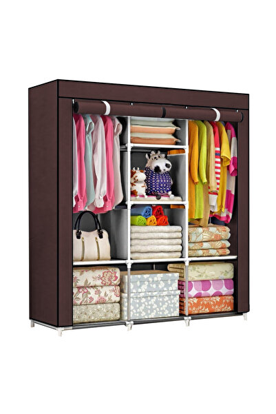 Teno Brown Textile Wardrobe