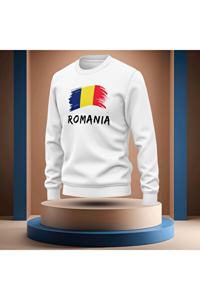 Bulvar Lee Ανδρικό φούτερ με λαιμόκοψη Romania με τύπωμα / Ρουμανία