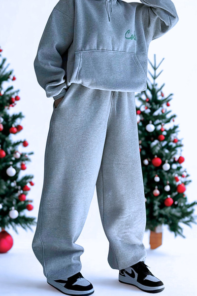 BSBSPOR Yazlık Gri Baggy Ayarlanabilir Paçalı Eşofman Altı Bol Kesim Unisex