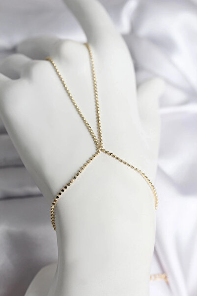shopwave 316L Steel Gold Color Crushed Chain Model Women's Şahmeran