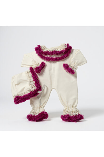 Şeker Tadında Tasarımlar مجموعة الأميرة - بدلة دانتيل مطرزة يدويًا - فوشيا