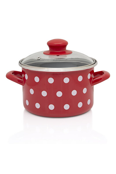 Metalac Δοχείο 1,5 λίτρων με γυάλινο καπάκι Tufne εμαγιέ/14cm/1,5l