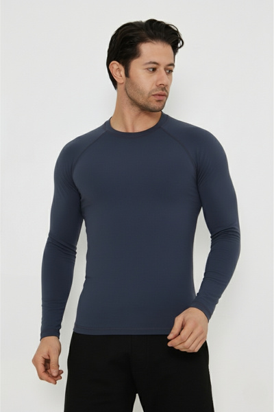 WUCHT Men's Smoked Long Sleeve Compression T-Shirt Slim Fit Sports Fitness Gym