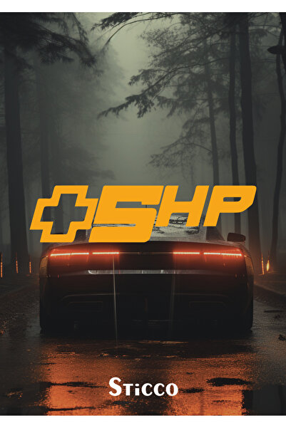 Sticco +5Hp Writing Jdm Car-Motorcycle Windshield Mirror Sticker Decal 15X6Cm