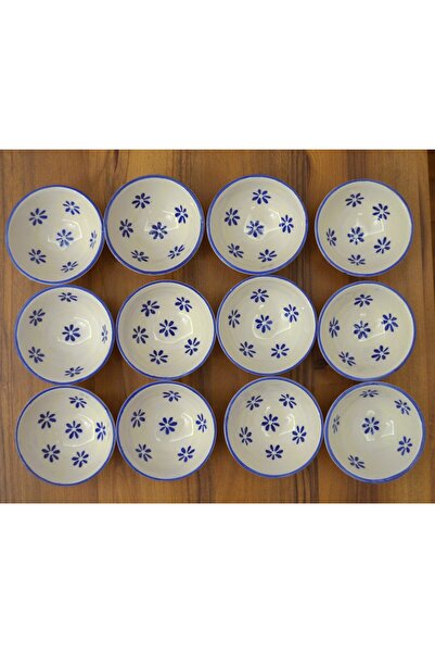 arı çini seramik Çiçek Desenli 12'li Seramik Kase