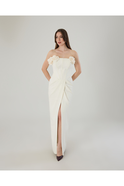 PADIR Gül detaylı elbise