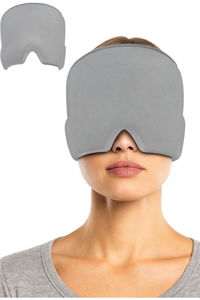 Busstier Jel Dolgulu Kafa Bandı Soğuk Kompres Göz Maskesi Terapi Bandı, Gri