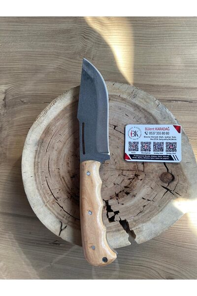 Karadağ 🔪 Avcı Bıçağı 14 cm – El Yapımı Paslanmaz Çelik Kamp ve Outdoor Bıçağı