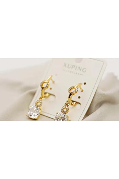 XUPING JEWELRY Cercei placați cu aur și pietre de zirconiu