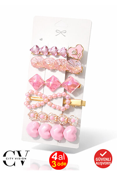 cityvision 6 adet Pembe Yan Toka Seti 6 cm - Şık ve Dayanıklı