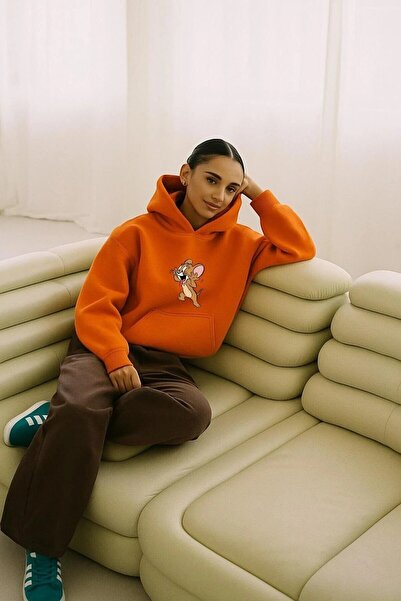 oneagılyazı Women's Oversized Sweatshirt Hoodie – Hooded , 3 Thread Fleece, Kangaroo Pocket