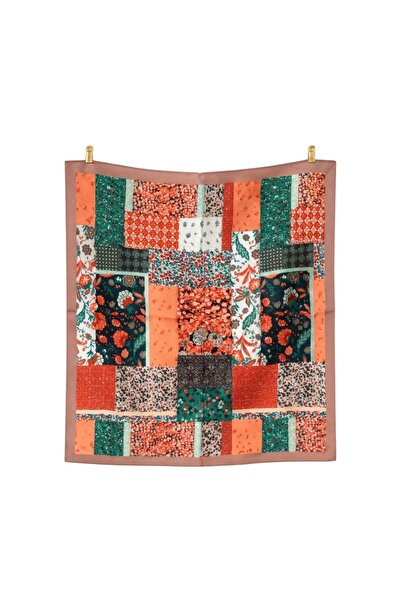 AGAPI Patchwork Patterned Satin Scarf 50X50 cm |   Colorful Stylish Women's Bandana