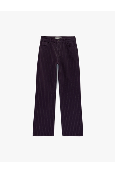 Koton Cepli Taş Detaylı Straight Fit Jean Pantolon - Straight Fit Jean