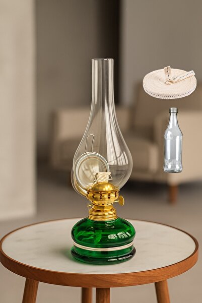 meandme nostaljik Cam Gaz Lambası – 500 ml Gaz Yağı ve 50 cm Fitil Hediyeli D...