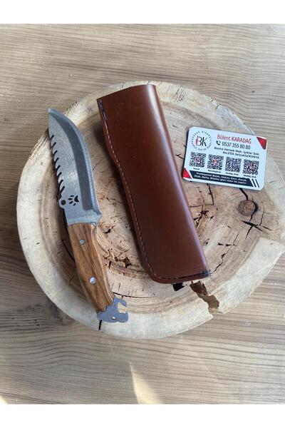 Karadağ 🔪 Kılıflı Mini Avcı Bıçağı Pati Desenli 10 cm – El Yapımı Paslanmaz ...