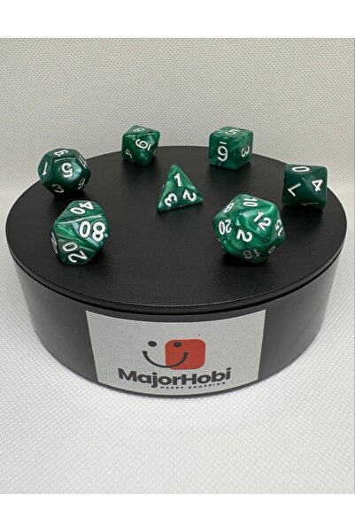Major Hobi مجموعة نرد DND FRP مكونة من 7 قطع - أخضر لؤلؤي |   مجموعة نرد لعبة...