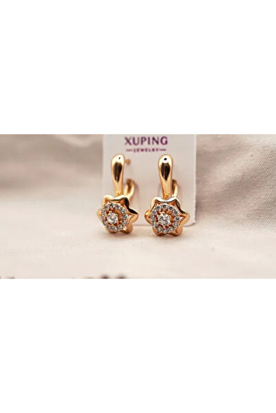 XUPING JEWELRY Cercei placați cu aur de 18k și cristale de zirconiu