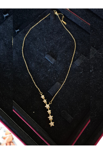 staınless steel kararmaz çelik Y kolye yıldızlı model