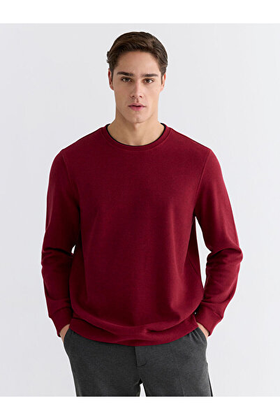 LC Waikiki الأحمر طاقم الرقبة الرجال البلوز