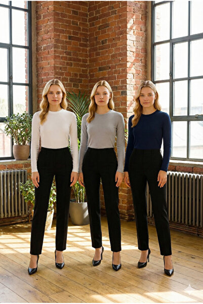 navesta Γυναικείο μακρυμάνικο πουλόβερ με λαιμόκοψη ελαστικό ύφασμα VİSKON Ba...