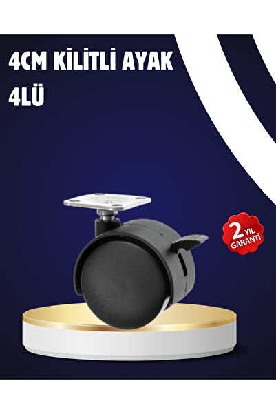 Epilons Set de 4 picioare pentru roți blocabile, 4 cm, silențioase și durabile