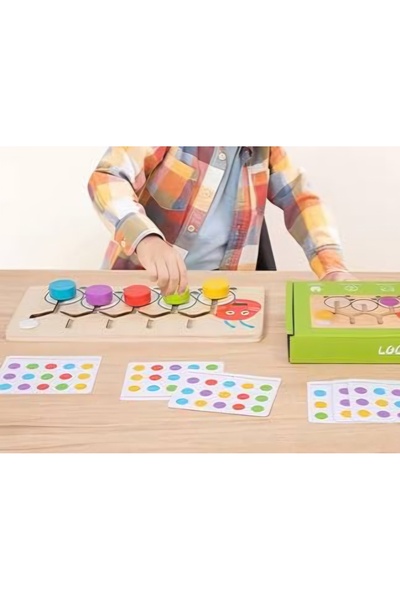 GenelTedarik Ahşap Bebek Eğitici Tırtıl Oyuncak(RENKLİ)