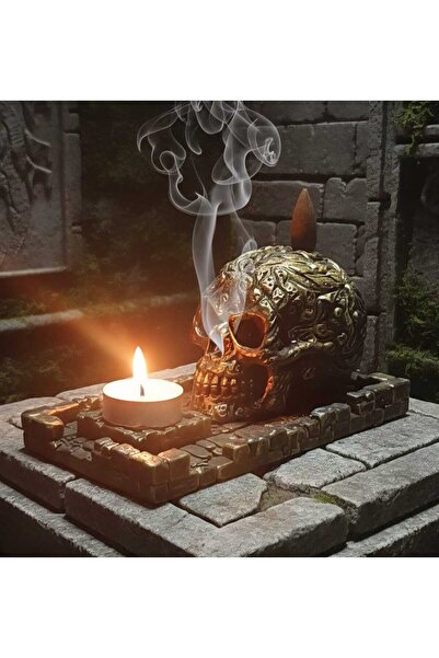 CURCUNA HEDİYELİK Kuru Kafa Büyük Boy Çubuk ve Geriakış Tütsülük