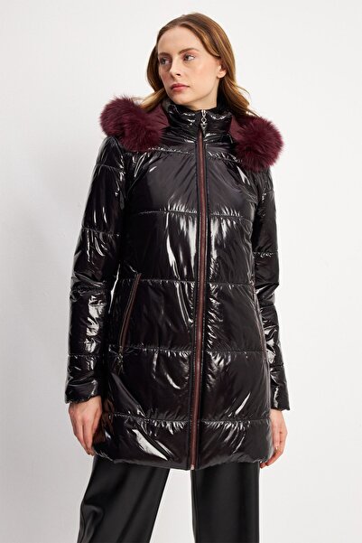 Rain and River KAPŞONLU PARLAK KAPİTONE KABAN