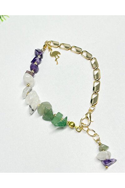 Agatella Tasarım Aventurine Amethyst Moonstone Natural Stone Wish Bracelet | ...