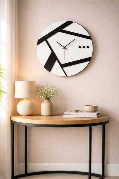 mrchediyesepeti 40 cm Mdf Wall Clock, Decorative Design, Silent Mechanism, Stylish Home and Office Adds Value No: Mrc9009