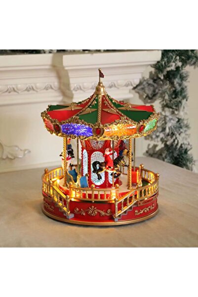 hamiyetkirtasiye Yılbaşı Led Işıklı Noel Atlı Karınca Müzik Kutusu Dekarasyon