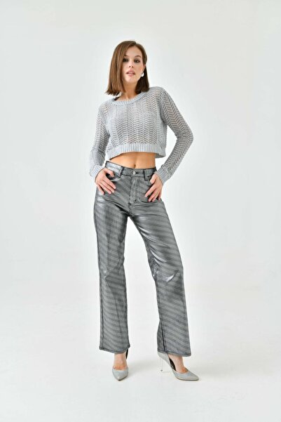 Wodi wodi Wodi&Wodi KADIN PANTOLON gray varaklı jeans